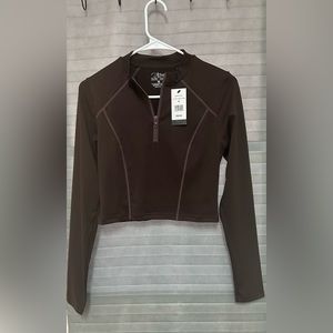 Allure Luxe Piping Top size medium color brown